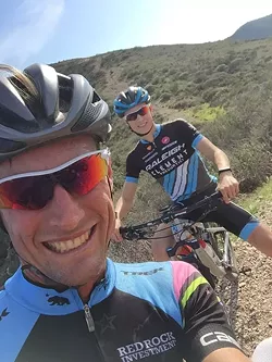 LIKE FATHER, LIKE SON: Lance and Sean Haidet enjoy a ride at Montaña de Oro over Thanksgiving 2016. - PHOTO COURTESY OF JAANN HAIDET