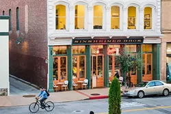 SETTLED AT SINSHEIMER: Palazzo Giuseppe, now Giuseppe’s Cucina Rustica, has relocated from Court Street to the historic Sinsheimer Bros. Building on Monterey Street in downtown SLO. - PHOTO BY JAYSON MELLOM