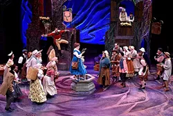 SHE REALLY IS A FUNNY GIRL: The townspeople are unsure what to think of the beautiful bookworm Belle (Annali Fuchs) in the Pacific Conservatory Theatre (PCPA) production of 'Beauty and the Beast.' - PHOTO COURTESY OF LUIS ESCOBAR REFLECTIONS PHOTOGRAPHY STUDIO