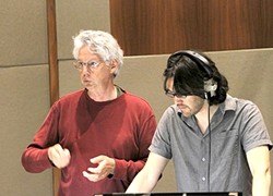MAKING MUSIC:  The process of writing, composing, and recording the music and lyrics for Home is a Harbor took Mark Abel (left) about two years. Ben Makino (right) conducted the recording of the opera. - PHOTO COURTESY OF TOM ZIZZI