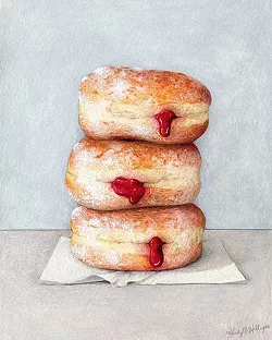 OOZING WITH SWEETNESS: Kendyll Hillegas brings a stack of luscious doughnuts to life in Jelly+Donuts. - IMAGE COURTESY OF KENDYLL HILLEGAS