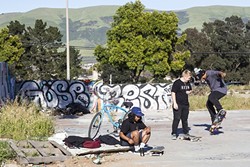 THE SPOT:  Matt Diaz, Cody Barrackman, and Anthony Cruz have all skated in this abandoned lot in Nipomo since they were kids. &ldquo;We&rsquo;ve been told we were going to get a skate park since I was 12,&rdquo; said Diaz, who&rsquo;s 21 now. - PHOTO BY JAYSON MELLOM