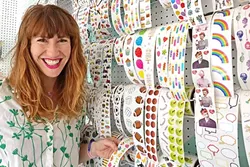 CHEEKY: Pipsticks is filled wall to wall with all the stickers you could dream of, thanks to Maureen Vázquez, who turned a childhood pastime into a store on Monterey Street in SLO. - PHOTO BY KAREN GARCIA