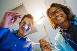 DON&rsquo;T BE SCARED :  It&rsquo;s just your friendly neighborhood dentists with perfect teeth, Dr. Nathan Wong (left) and Dr. Mattew Kim (right), and the best dental practice. - PHOTO BY JAYSON MELLOM