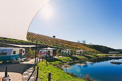 PARK IT HERE:  The Adelaida District of Paso Robles is home to Alta Colina Vineyard&mdash;and now the Tinker Tin Trailer Pond, which features a unique wine country stay surrounded by the winery&rsquo;s 130 organically farmed acres. - PHOTO COURTESY OF TINKER TIN