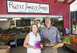 FARM FRESH FOR YOU :  Maureen Reilly and Jerry Rutiz have farmed and provided organic produce at their farmstand between Oceano and - Arroyo Grande since 2003. - PHOTO BY JAYSON MELLOM