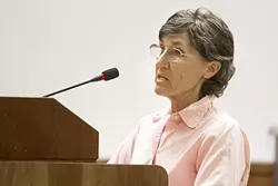 AGENDIZED: Rural Paso Robles resident Laurie Gage brought a Brown Act complaint against the SLO County Board of Supervisors after it changed the county’s groundwater policy on March 7 without public comment. The decision will be revisited on April 4. - PHOTO BY JAYSON MELLOM