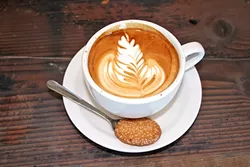 CATCH THE THIRD WAVE : Cappuccinos, lattes, pour overs, Whalebird Kombucha, and more are served up with a touch of nautical whimsy at Kraken Coffee Co. in Avila Beach. - PHOTO BY HAYLEY THOMAS CAIN
