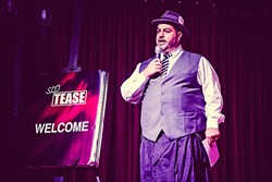 MASTER OF CEREMONIES:  SLO Tease Burlesque founder and emcee Rick Castle (pictured here at the troupe&rsquo;s fall 2016 performance) led the audience through an evening of fabulous burlesque numbers on April 15. - PHOTO COURTESY OF BRIAN J. MATIS PHOTOGRAPHY