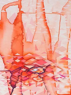 DETAIL ORIENTED: A pattern, shape, or symbol is often the starting point for one of Adrienne Allebe’s paintings, like 'Quivers.' - IMAGE COURTESY OF ADRIENNE ALLEBE