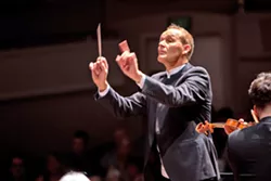 FEELING THE MUSIC Conductor Andrew Sewell leads the SLO Symphony at his audition/performance concert at the Cal Poly Performing Arts Center in October 2016. - PHOTO COURTESY OF SLO SYMPHONY