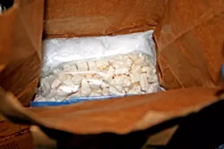A BOOMING BUSINESS Investigators believed that a local drug ring was responsible for importing large amounts of cocaine into SLO County for sale. - PHOTO COURTESY OF SLO COUNTY SHERIFF'S OFFICE