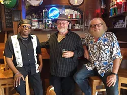 LUCKY 8 (Left to right) Original Blues Master Jam members Rick Pittman, Craig Louis Dingman, and Gary Steinmann play the eighth anniversary Blues Masters Blowout on Aug. 30, at Mongo's. - PHOTO COURTESY OF BLUES MASTERS JAM