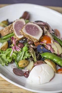 SALAD FOR PRESIDENT With seven ever-changing seasonal, fresh salads in the deli case at any given time, Mint+Craft is simultaneously healthy, yummy, and not boring (pictured: a sexy Niçoise salad beckons with tuna and egg). You can also pick up unique gifts and cookbooks, like Julia Sherman's illustrated tome, Salad for President, on your way out the door. - PHOTOS COURTESY OF MINT + CRAFT