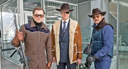EYE SPY (Left to right) Eggsy (Taron Egerton), Harry Hart (Colin Firth), and Whiskey (Pedro Pascal channeling his inner Burt Reynolds) team up to save drug users from the U.S. President. - PHOTO COURTESY OF TWENTIETH CENTURY FOX