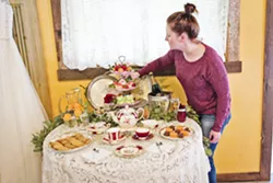 DO YOU TAKE CREAM? Whitney Taylor of Cup and Carriage is a tea fanatic who will bring the tea party to you. Using locally made goodies—including scones, cookies, cakes, and more—she can customize your own tea experience. - PHOTO COURTESY OF KRISTIN RAYNOR PHOTOGRAPHY