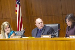 CHANGING OF THE GUARD Since 1st District SLO County Supervisor John Peschong took the board chair position in 2017, he and supervisors Lynn Compton (left) and Debbie Arnold (right) have led the county in a new direction. - FILE PHOTO BY JAYSON MELLOM