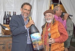 LOCAL GUYS, LOCAL WINE Brian Talley and Archie McLaren stop for a photo at the Talley Vineyard Dinner at the 2017 Central Coast Wine Classic. - PHOTO COURTESY OF BOB CANEPA