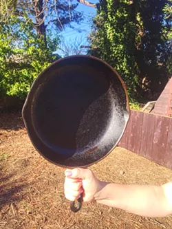 PUMPING IRON Hayley Thomas Cain's husband, Reid Cain, demonstrates the modern way to wear cast iron this season. - PHOTO BY HAYLEY THOMAS CAIN