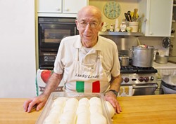 BE HAPPY WITH WHAT YOU HAVE Positive thinker Dr. Lou Tedone, 92, still gets up every morning at 4 a.m. to make amazing mozzarella for his daughter's Shell Beach deli, DePalo &amp; Sons. - PHOTO COURTESY OF SKY BERGMAN
