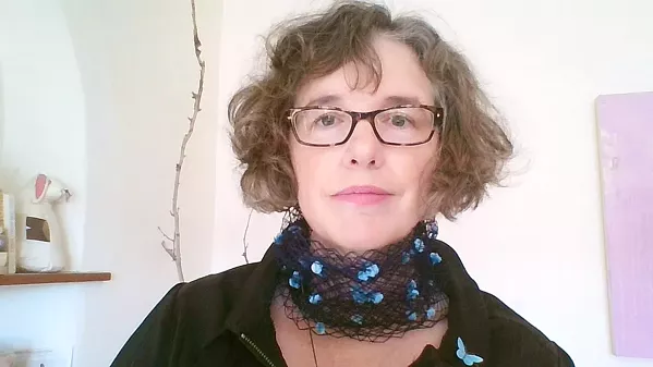 WRITER/ARTIST Marcia Harvey, who teaches printmaking at Cuesta College, turned her 28 personal journals into small sculptural objects, drawings, and collage elements in paintings. - PHOTO COURTESY OF MARCIA HARVEY