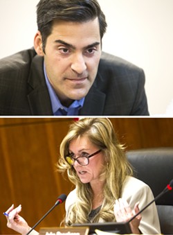 CASH Candidates running for office in SLO County raised more than $1.5 million in the first four months of 2018. SLO County 4th District supervisor candidates Jimmy Paulding (top) and Lynn Compton (bottom) raised more than $398,000 in that period as they prepare to face off in the June primary. - FILE PHOTOS BY JAYSON MELLOM