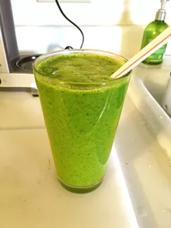 BREAKFAST OF CHAMPIONS I highly recommend breakfast smoothies for other toast junkies like me. I went into my days with so much more energy after chugging a tasty glass of spinach, fruit, and almond milk. - PHOTO BY PETER JOHNSON