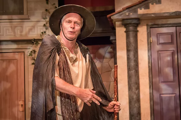 AROUND THE FORUM Erronius (Tom Ammon) returns to Rome after years of searching for his long-lost children. - PHOTO COURTESY OF RYLO MEDIA DESIGN