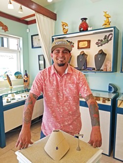SEA JEWELS Jason Cordero, owner of Cabana Jewelry and Gifts, incorporates gold, silver, and precious gemstones into his sea glass jewelry line. - PHOTO COURTESY OF JASON CORDERO