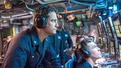 SEARCH AND RESCUE American submarine Capt. Joe Glass (Gerard Butler, left) and a group of US Navy SEALs must find and retrieve the kidnapped Russian president, in Hunter Killer. - PHOTO COURTESY OF HUNTER KILLER PRODUCTIONS