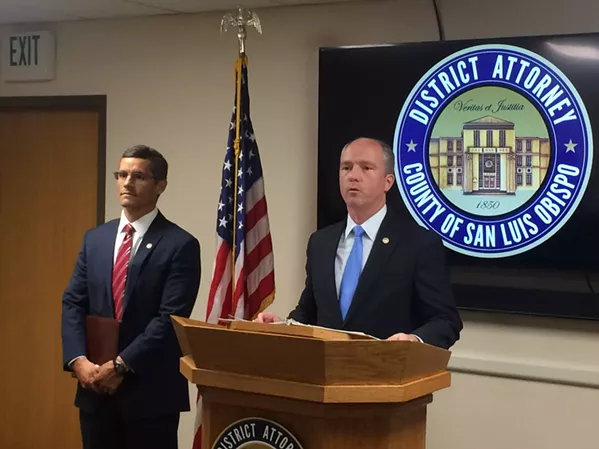 NO CHARGES SLO County District Attorney Dan Dow announced that his office would not file charges against a former Paso Robles police Sgt. accused of sexually assaulting a woman while on duty. - PHOTO BY CHRIS MCGUINNESS