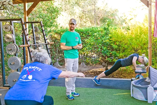 FITNESS EDUCATION Between Paul Schmitt's personal fitness business, working at Kennedy Club Fitness, and teaching a class at Cuesta College, the trainer works at multiple places each week. - PHOTO BY JAYSON MELLOM