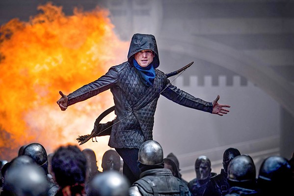 BOY IN A HOOD Former Crusader-turned-rebel Robin of Loxley (Taron Edgerton, right) takes on the corrupt British crown, in the spectacular and unnecessary Robin Hood. - PHOTO COURTESY OF LIONSGATE