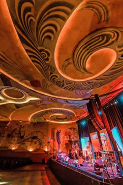 ART DECO RAMA! The ceiling and wall décor of the Fremont Theater creates a swirly, trippy vibe in the venue. - PHOTOS BY JAYSON MELLOM