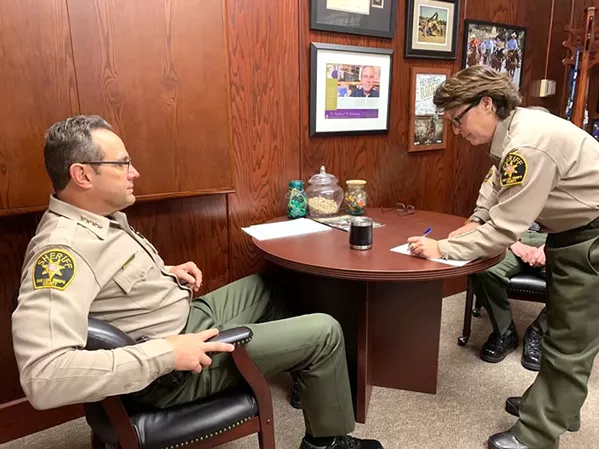 A NEW POSITION SLO Sheriff Correctional Deputy Traci Kessler (right) will begin her new job as the Sheriff's Office Compliance Officer on Feb. 10. The position was created to ensure the department's polices meet or exceed state and federal standards. - PHOTO COURTESY OF THE SLO SHERIFF'S OFFICE
