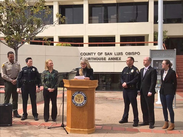 MORE HELP FOR VICITMS Representatives from several SLO County organizations and law enforcement agencies called a press conference to talk about Seek Then Speak, a new digital resource for sexual assault victims. - PHOTO COURTESY OF THE SLO COUNTY DISTRICT ATTORNEY'S OFFICE