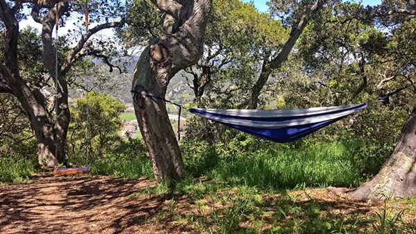 OFF THE PATH Hammocking is great when you find a spot that's secluded from a trail, and Ontario Ridge has just the spot. - PHOTOS BY KAREN GARCIA