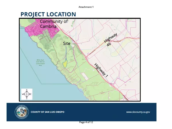 A SECOND WAY OUT Cambria won't be getting a campground anytime soon as the SLO County Board of Supervisors denied a proposed development on April 9. - PHOTO COURTESY OF SAN LUIS OBISPO COUNTY
