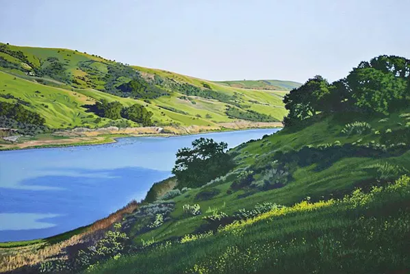 LOCAL VIEWS Whale Rock Reservoir, painted circa 2009, which shows a view from above Cayucos, is the first local scene that artist Bruce Everett painted after relocating to the Central Coast from Southern California years ago. - IMAGES COURTESY OF BRUCE EVERETT