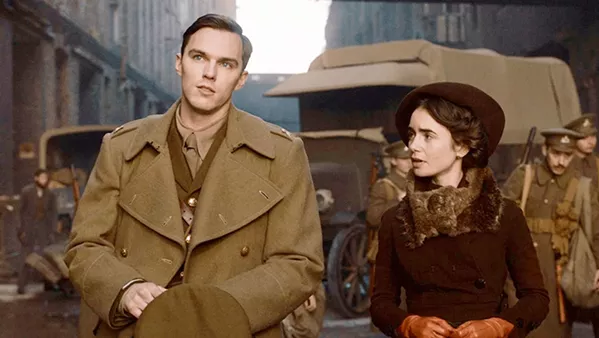 BECOMING J.R.R. Nicholas Hoult stars as the fantasy author J.R.R. Tolkien in Tolkien, a biographical drama about his formative years, and his relationship with Edith Bratt (Lily Collins). - PHOTO COURTESY OF FOX SEARCHLIGHT PICTURES