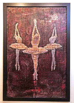 BALANCE Each dancer in Deprise Brescia's encaustic painting, And Then There Were Three, represents either the mind, body, or spirit. - PHOTOS COURTESY OF DEPRISE BRESCIA