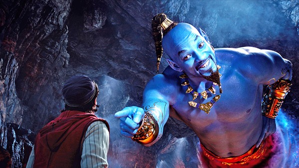 BE CAREFUL WHAT YOU WISH FOR Street urchin Aladdin (Mena Massoud, left) discovers a magic genie (Will Smith) in a lamp, in a new-live action remake of Disney's animated classic, Aladdin. - PHOTO COURTESY OF WALT DISNEY PICTURES
