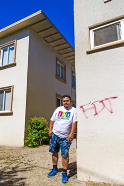A VOICE Francisco Ramirez is one of many tenants using litigation to demand that their landlords repair their apartment complex. - PHOTOS BY JAYSON MELLOM
