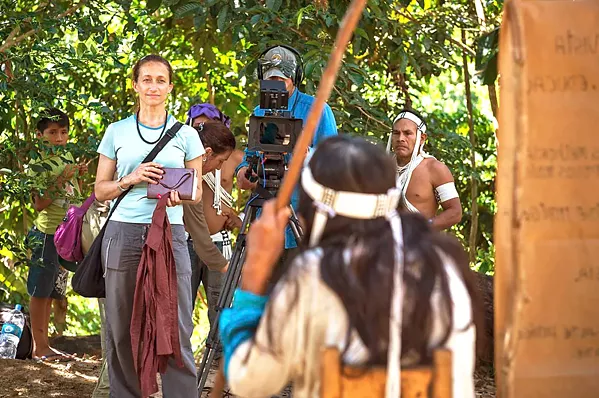 IMPENDING GENOCIDE? Director Céline Cousteau (left) will screen her documentary Tribes on the Edge, about the issues facing the indigenous peoples of the Vale do Javari, Brazilian Amazon, on Aug. 3, at the Palm Theatre, followed by a Q&A. - PHOTO COURTESY OF CAUSECENTRIC PRODUCTIONS