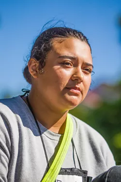 NEW PATH Evelyn Frausto once juggled two part-time jobs and school to pay for her car; however, when she's done with Grizzly Youth Academy, she wants to focus on her family. - PHOTO BY JAYSON MELLOM