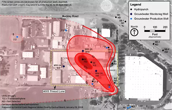 EXPOSED Fourteen wells near the SLO County Regional Airport were contaminated by the carcinogenic chemical TCE, which water regulators allege machine shop Noll Inc. (pictured) leaked into the area. - IMAGE COURTESY OF THE CENTRAL COAST REGIONAL WATER QUALITY CONTROL BOARD