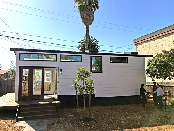 TINY HOUSE ED SmartShare Housing Solutions invites the community to a tiny-house expo Oct. 11–13 at Madonna Meadows. Attendees will get a chance to tour tiny houses, including this one on Mill Street. - PHOTO BY PETER JOHNSON