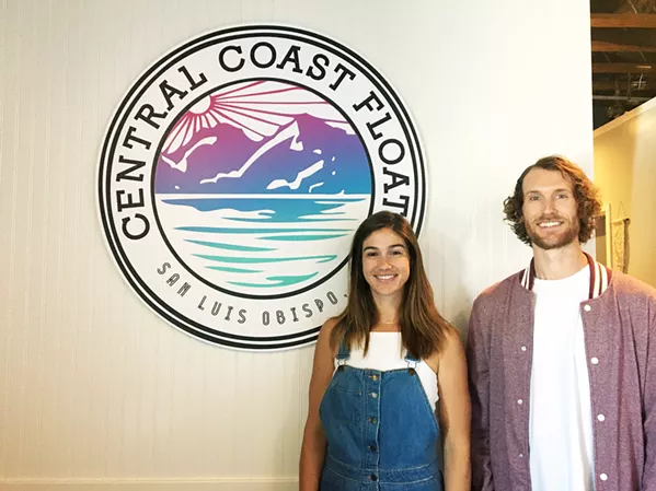 YOU CAN FLOAT TOO Kelsey and Matt Elston have created Central Coast Floats, a float spa where their customers can relax in sensory deprivation tanks that offer a wide range of health benefits. - PHOTO BY KAREN GARCIA