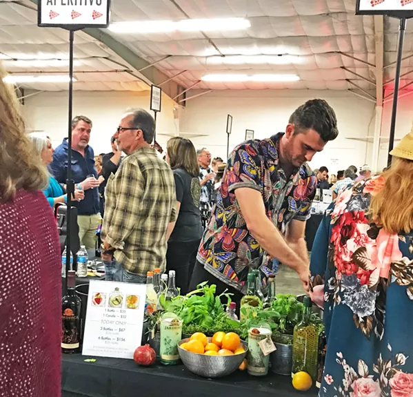 ADDING COLOR For variety, tasters could enjoy a little white or red California Aperitiva Spritz from Jardesca in Sonoma, owned by Marshall Dawson and Roger Morrison. - PHOTO BY BETH GIUFFRE