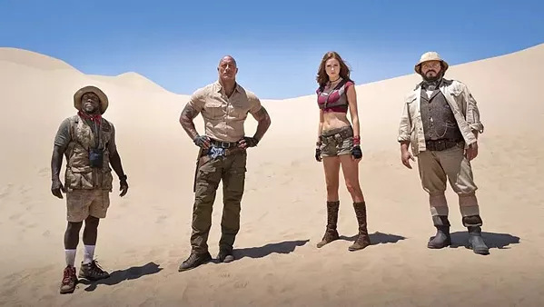 GAME ON (Left to right) Kevin Hart, Dwayne Johnson, Karen Gillan, and Jack Black return for Jumanji: The Next Level. - PHOTO COURTESY OF HARTBEAT PRODUCTIONS